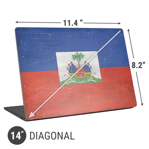 Haiti Flag Distressed Universal Laptop 14in (11.4 x 8.2in) Skin